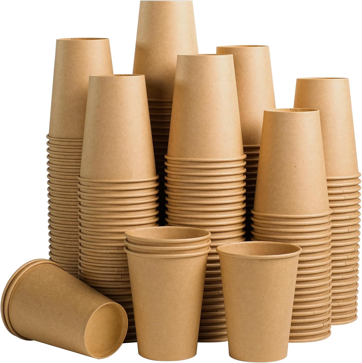 Clawsoff 180 Pack 12 oz Coffee Cups Brown Kraft Disposable Hot Paper Cups
