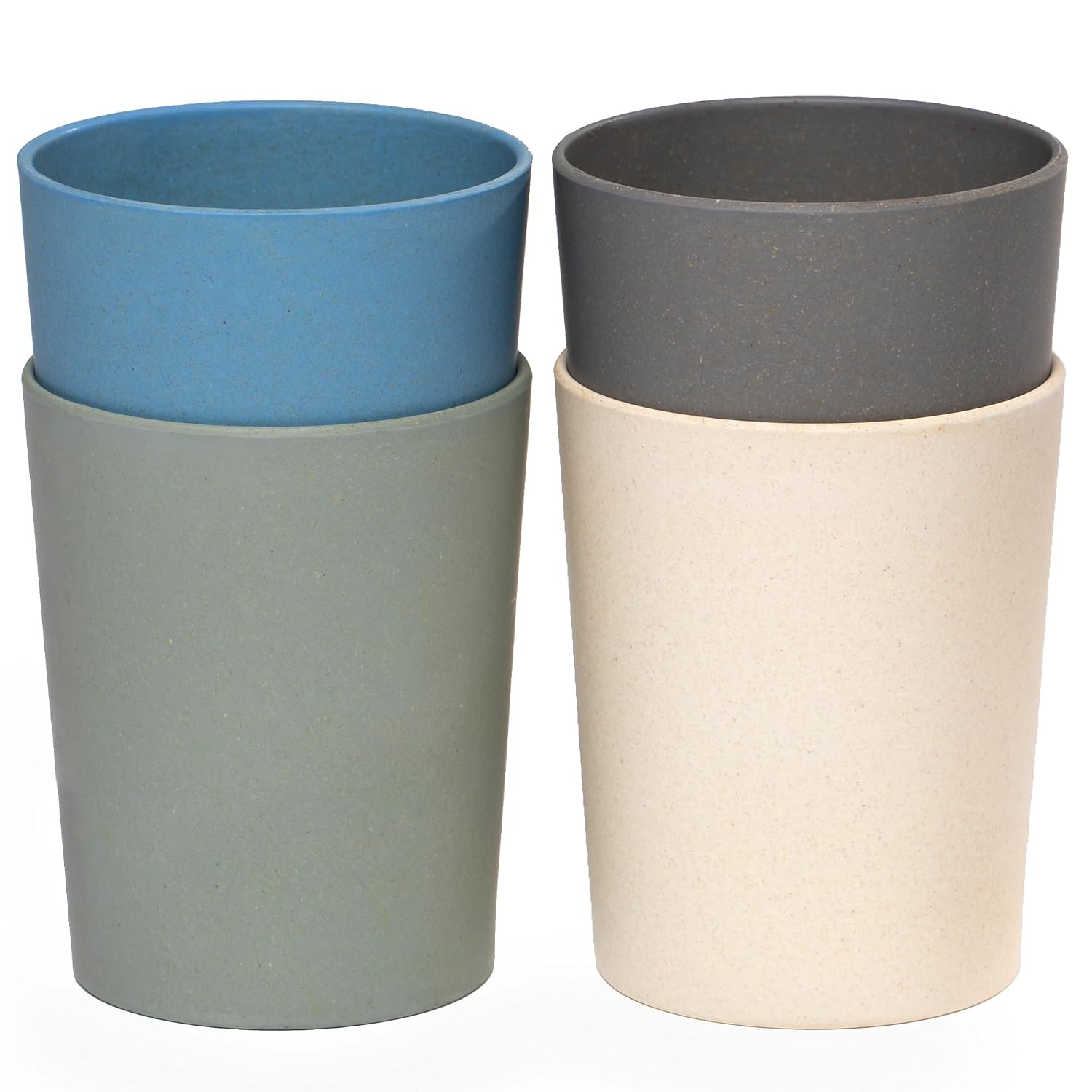 WeeSprout Bamboo Toddler Cups - 4 pc Set (10 fl oz), Organic & Non-Plastic Cup Pack for Toddlers, Big Kids or Baby, Natural WeeSprout Bamboo Toddler Cups - 4 pc Set (10 fl oz), Organic & Non-Plastic Cup Pack for - Image 1